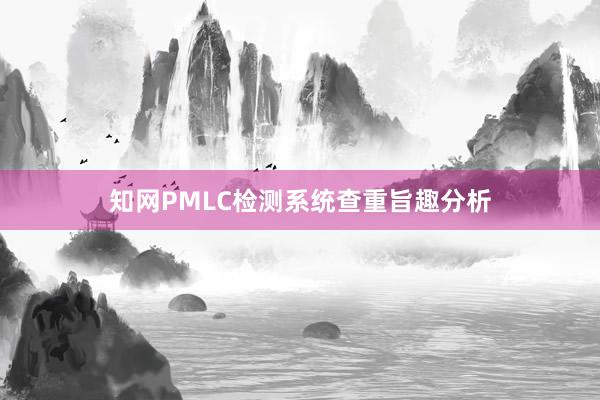 知网PMLC检测系统查重旨趣分析